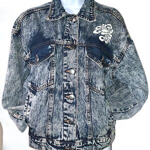 Elton John Concert Tour 2019 Official Acid Wash Denim Elie Tahari Jean Jacket XS